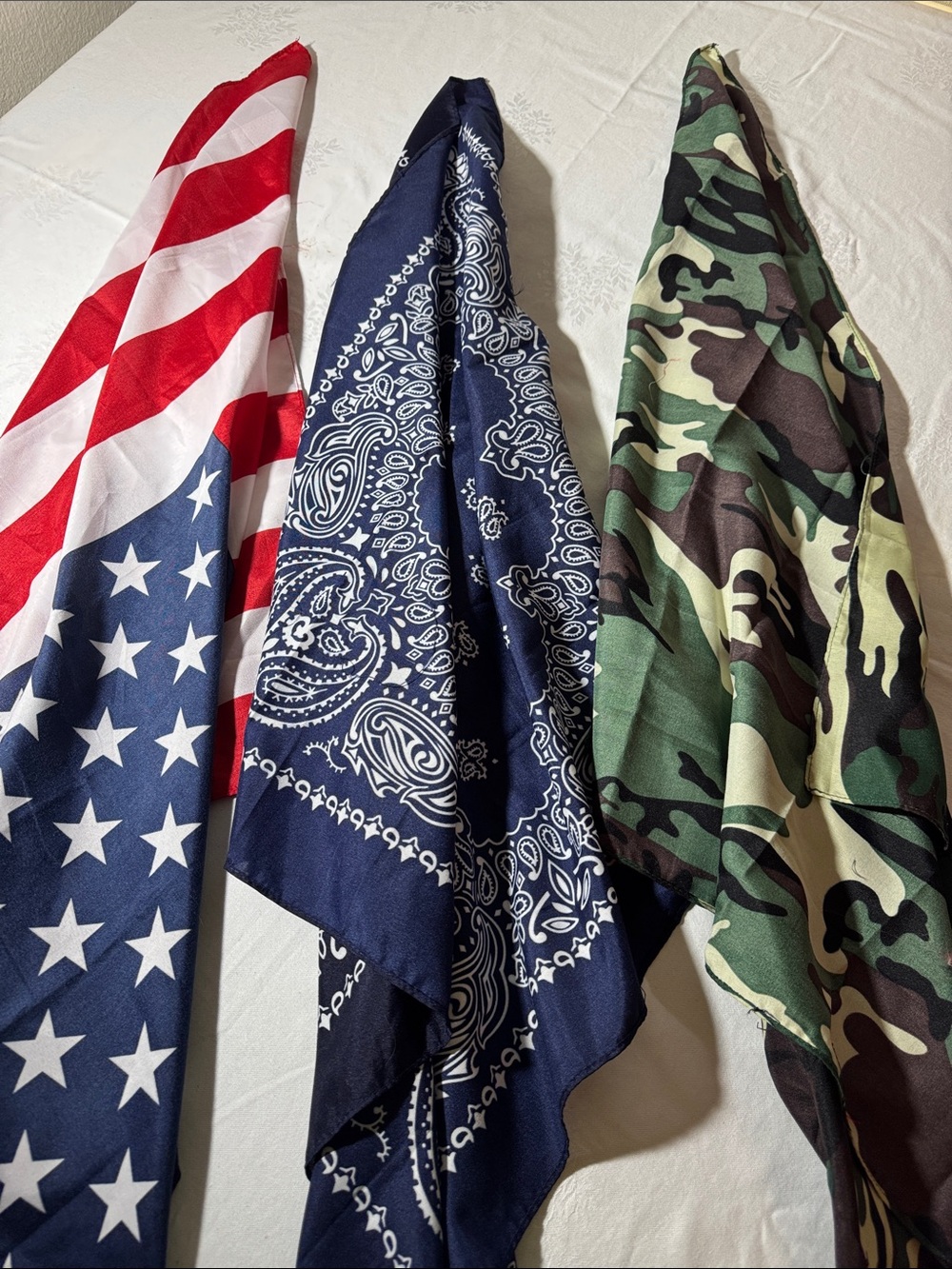 Navy Paisley, US FLAG and Military Bandana Scarfs